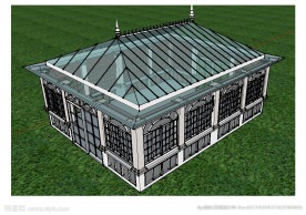长方形阳光房草图大师SU模型