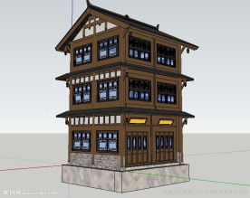 川西民居建筑草图大师SU模型