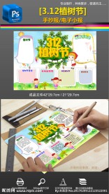 春天植树节小报环保绿色手抄报