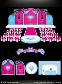 法式粉蓝搭配婚礼舞台