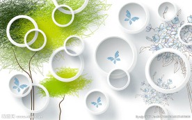 大树3D立体背景墙