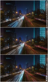 城市夜间交通车流线