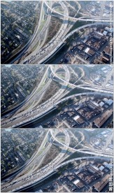 航拍高架桥交通