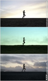 美女奔跑背景变换