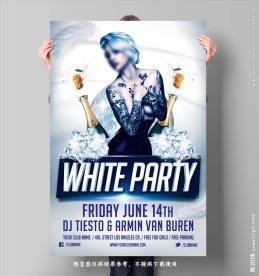 白色明星庆典活动海报