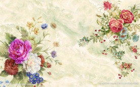 欧式花卉背景墙