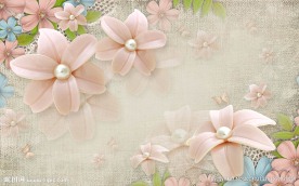 珠宝百合现代背景墙