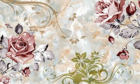 欧式花卉背景墙