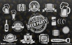 黑白系列啤酒酒吧装饰画背景墙