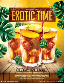 夏日酷爽鲜榨冷饮果汁创意海报