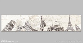 3D立体复古建筑腰线