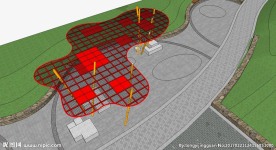 景观艺术廊架SU模型