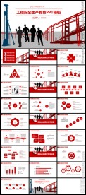 红色简约工程安全生产教育PPT