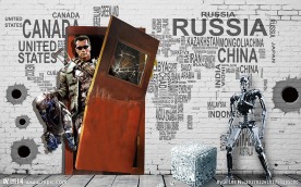 未来战士3D装饰画背景墙