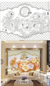 欧式家和牡丹花