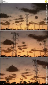 黄昏乌云下的电缆视频素材