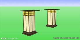 中式灯具模型