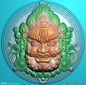 大黑天财神头 精雕图