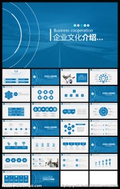 蓝色动感线条企业文化介绍