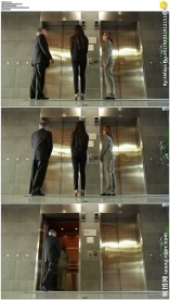 商务人士进电梯