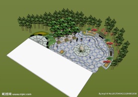 小广场园林景观模型