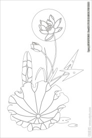 荷花移门缕空玻璃雕刻刻绘图案