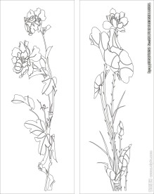 花草移门缕空玻璃雕刻刻绘图案