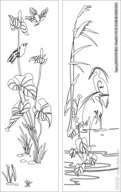 花草移门缕空玻璃雕刻刻绘图案