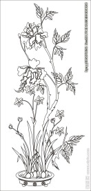 花草移门缕空玻璃雕刻刻绘图案