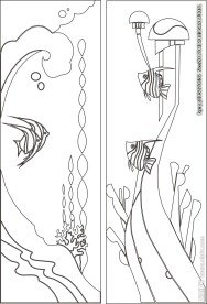 海洋移门缕空玻璃雕刻刻绘图案