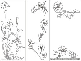 移门缕空玻璃雕刻刻绘图案