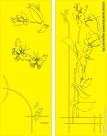 移门缕空玻璃雕刻刻绘图案