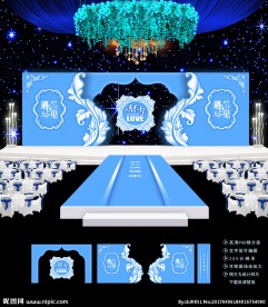 蓝色婚礼背景