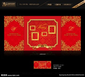 红色欧式婚礼背景