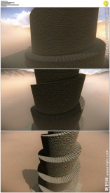 三维鸟瞰萨马拉螺旋楼梯