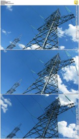 蓝天白云下的电力电网