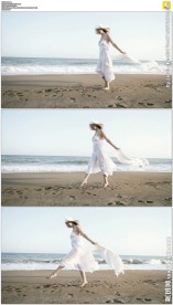 海滩白裙美女