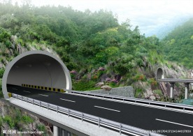 道路双隧道出入口景观效果图