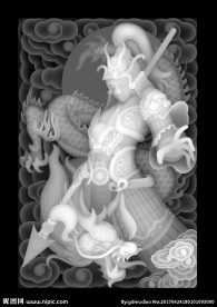 赵云赵子龙灰度图