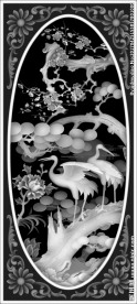 花鸟松鹤迎春浮雕灰度图