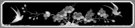 荷花玉兰花鸟浮雕灰度精雕图