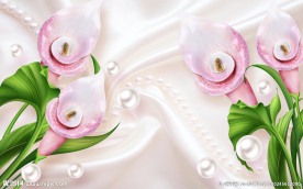 珠宝马蹄莲背景墙装饰画