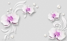 浮雕蝴蝶兰珠宝背景墙