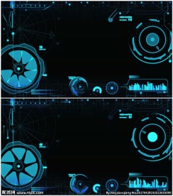 蓝色科技界面HUD