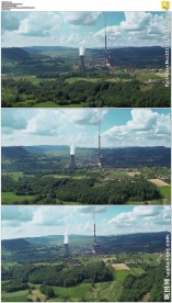 山水间的工厂烟囱