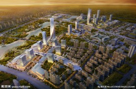 总体规划中央公园鸟瞰图