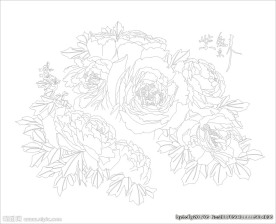 紫气东来艺术玻璃矢量图线条图