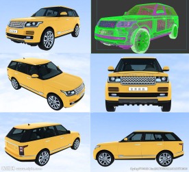 黄色路虎车