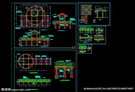 栈道湖心亭 施工图