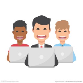 可爱笑脸办公室白领插画